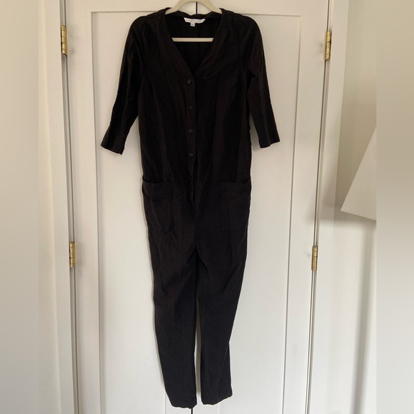 The Nines by Hatch Black Button-Front Jumpsuit - Picture 3 of 6